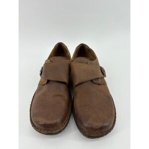BOC Born Concept Shoes, Colleta Monk Strap Loafer, Brown Leather, Women 6.5